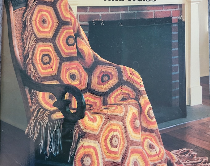 Vintage 1979 Crocheting Afghans Crochet Pattern. FREE SHIPPING.