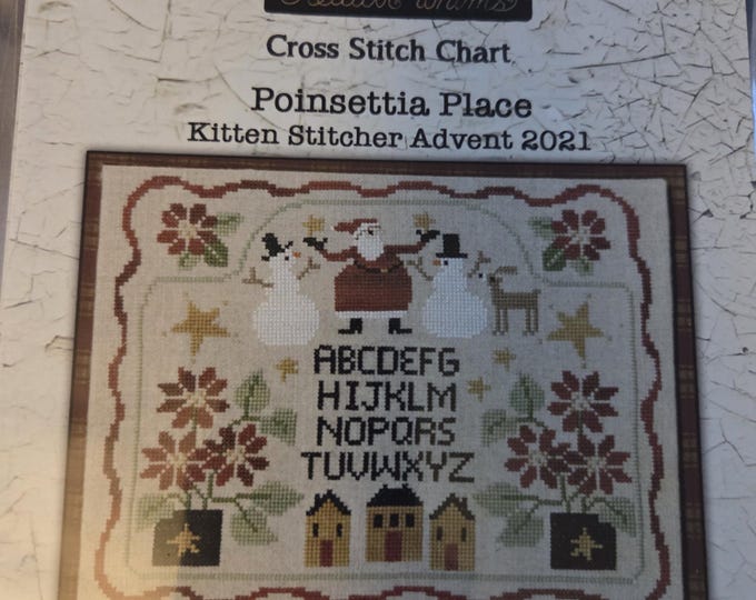 Teresa Kogut Poinsettia Place Cross Stitch Pattern. Free Shipping. Good Condition.