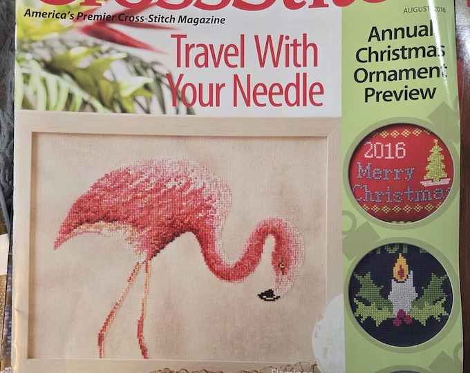 Just Cross Stitch Magazine August 2016. Preowned Used Condition. Free Shipping.