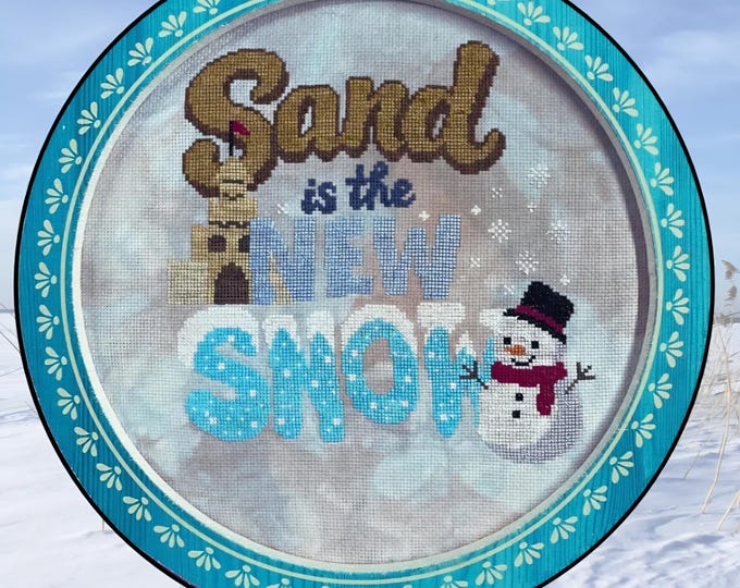 Barefoot Needleart Sand is the New Snow Cross Stitch Pattern. Needlework Marketplace Excl Avail After Aug 25. New.  Free Shipping.