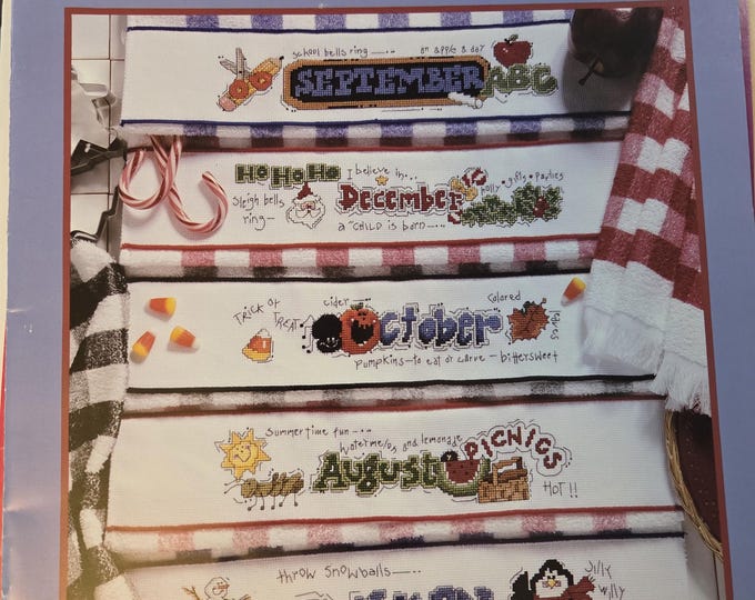 Leisure Arts Handy Hand Towels Cross Stitch Pattern. Free SHIPPING. Old Condition.