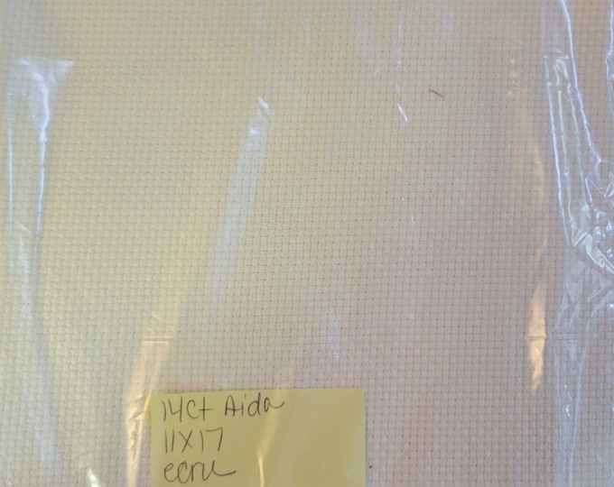14ct 11"x17" aida cloth ecru. FREE SHIPPING.