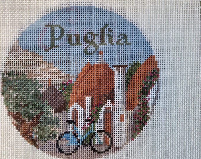 Puglia Needlepoint Canvas. 18 Mesh 5" Round. New Condition. Free Shipping.