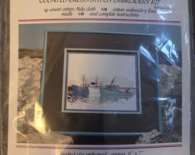 Foxberry Cottage Harbour Scene Counted Cross Stitch Kit. FREE SHIPPING. Good Condition.