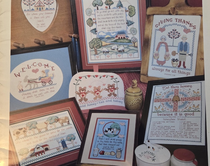 Jeremiah Junction Milk and Honey Land Country Hospitality II Cross Stitch Pattern. FREE SHIPPING. Used Condition.