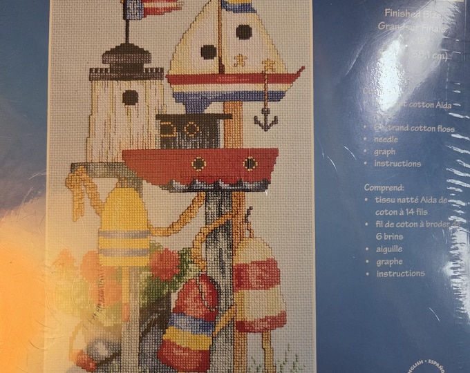 Janlynn Ocean Front Property Counted Cross Stitch Kit. FREE SHIPPING. Good Condition.