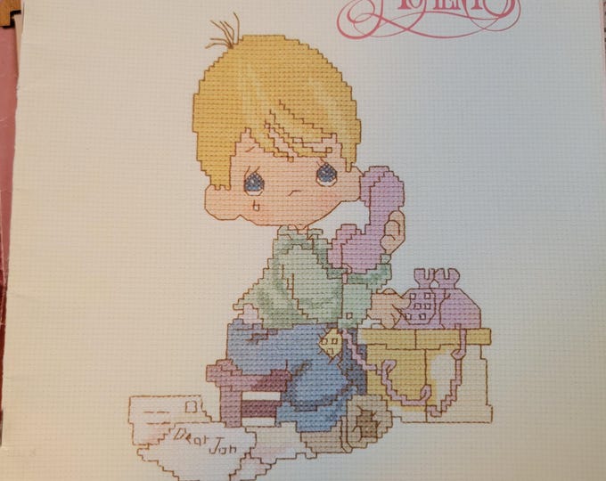 Gloria & Pat Precious Moments Dear Jon Cross Stitch Pattern. FREE SHIPPING. Used Condition. Pencil writing within book.