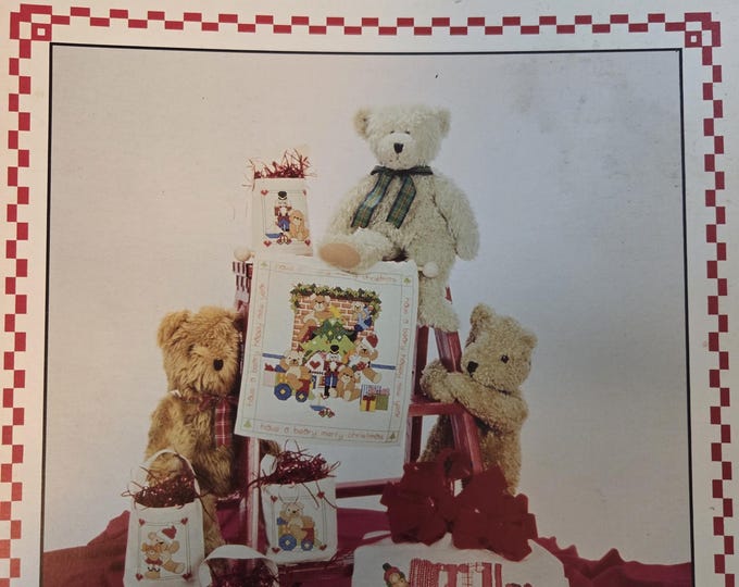 Sugarplum Express Beary Merry Christmas Cross Stitch Pattern. FREE SHIPPING. Used Condition.