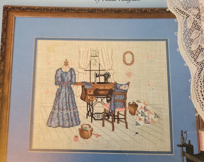Leisure Arts The Upstairs Sewing Room Cross Stitch Pattern. FREE SHIPPING. Used Condition.