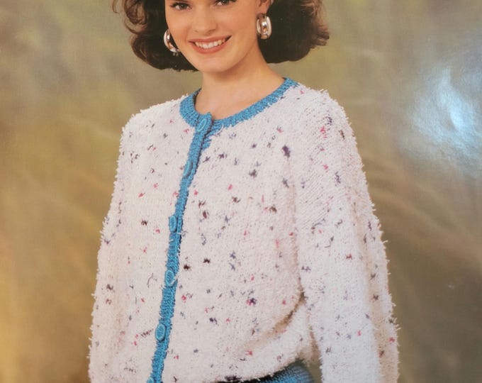 Ironstone Papicoco Jacket with Soiree Trim Knit Pattern Style 665. Free Shipping. Vintage Condition.