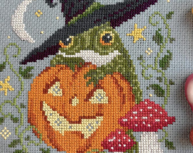 Pumpkin Toad Counted Cross Stitch Kit. FREE SHIPPING. New Condition.