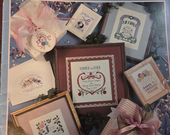 Leisure Arts Moments & Milestones Cross Stitch Pattern. Free SHIPPING. Used Condition