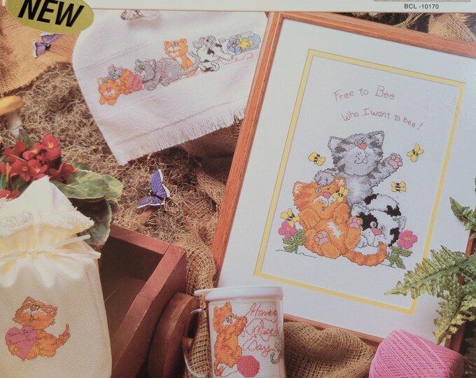 Purr-fect Pets Cross Stitch Pattern. Free SHIPPING. Older Used Condition.