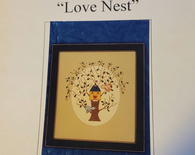 The Irish Hare Love Nest Cross Stitch Pattern. FREE SHIPPING.