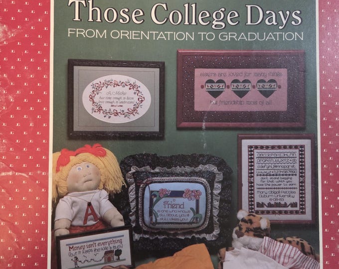 June Grigg Those College Days Orientation To Graduation Cross Stitch Pattern. FREE Shipping. Used Condition.