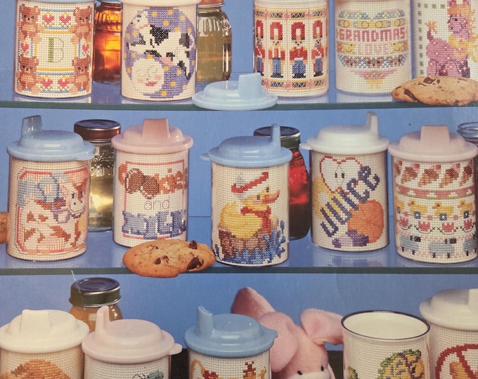 American School of Needlework Sipper Cups Cross Stitch Pattern. Free Shipping. Used Condition.
