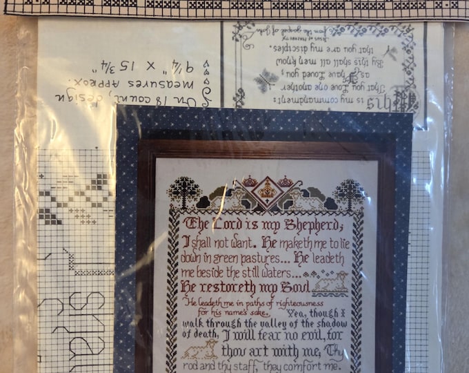 Heirloom Samplers Twenty Third Psalm Cross Stitch Pattern. Preowned Older Condition. Free Shipping.