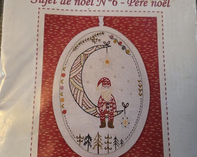 Un Chat Dans Laiguille Sujet de Noel No6 Pere Noel Embroidery Kit. FREE SHIPPING. Estate Sale Preowned Like New Condition.