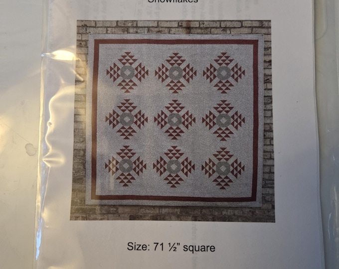 J J Stitches Snowflakes Quilt Pattern. Estate Preowned Like New Condition. Free SHIPPING.