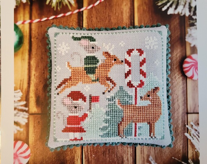 Misty Pursel Mousecapades 4 Reindeer Games Cross Stitch Pattern. Free Shipping. Good Condition.