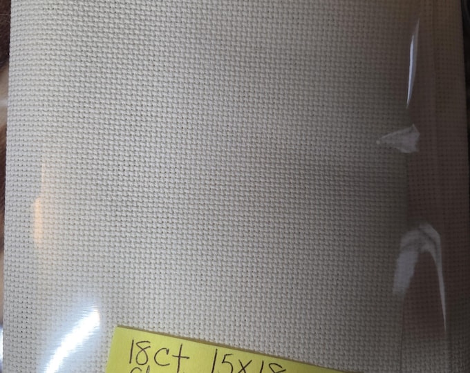 18ct 15"x18" Aida Antique White Charles Craft. FREE SHIPPING.