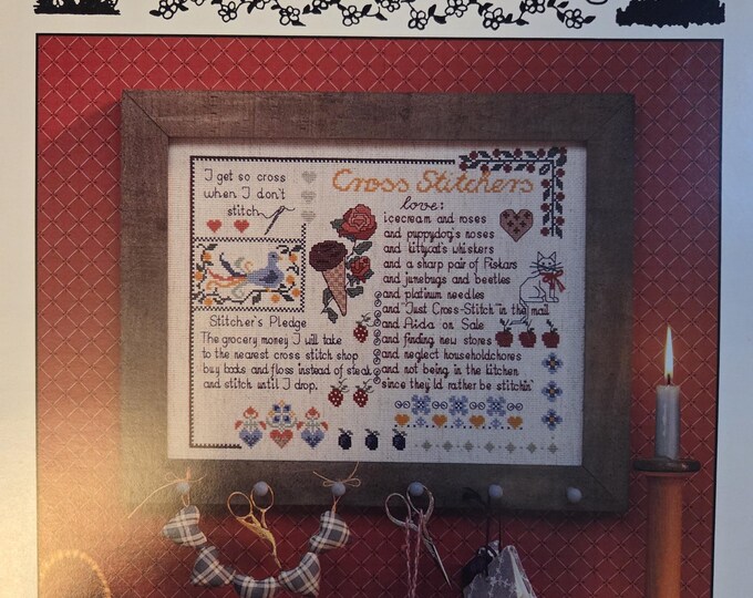 Thimb Elena Cross Stitchers Sampler Cross Stitch Pattern. Free SHIPPING. Used Condition.