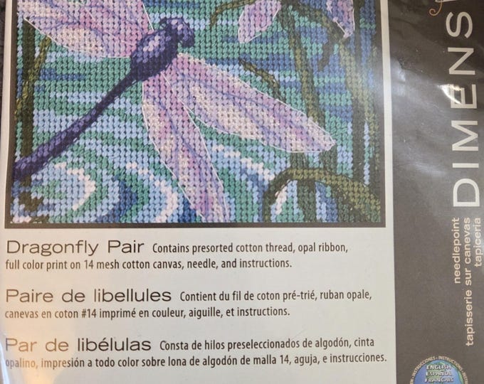 Dimensions Dragonfly Pair Needlepoint Kit. FREE SHIPPING. Good Condition.