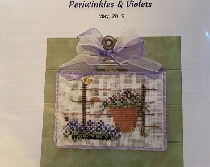 Periwinkles and Violets May 2019 Secret Needle Night. Includes Pattern, Fabric, Floss and Finishing Kit. Free Shipping. Good Condition.
