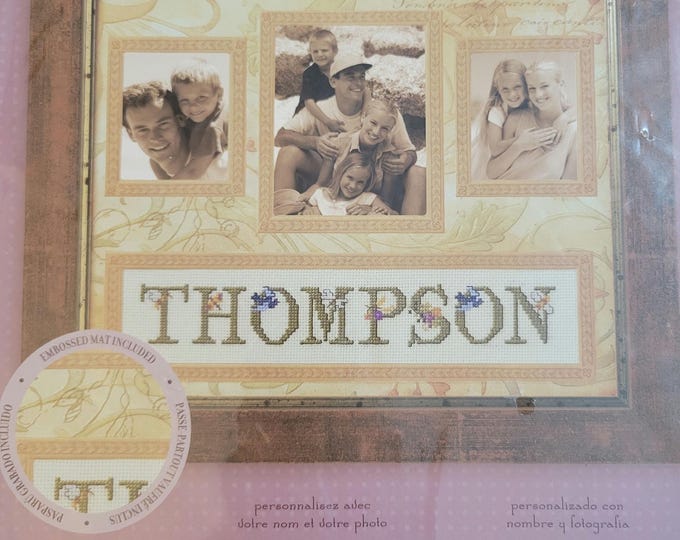 Bucilla Toscana Swirl Personalized Photos and Name Cross Stitch Kit. FREE SHIPPING. Good Condition.