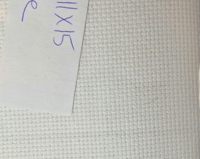 14ct 11"x15" Aida Cloth White. Preowned and Repackaged. FREE SHIPPING.
