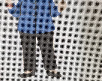 IN STOCK Just That Easy! Ina Needlepoint Canvas 9"x7"- 5"x3"  finished size #18 mesh. Add on stitching guide xtra chg.Moore Stitching Design