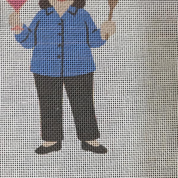 IN STOCK Just That Easy! Ina Needlepoint Canvas 9"x7"- 5"x3"  finished size #18 mesh. Add on stitching guide xtra chg.Moore Stitching Design