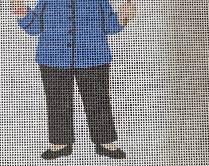 Just That Easy!Ina Needlepoint Canvas 9"x7"- 5"x3" finished size #18. CHOOSE Canvas Only or Stitching Guide not a pattern. Moore Stitching.