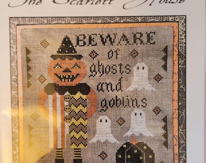 The Scarlett House Ghosts and Goblins Cross Stitch Pattern. FREE SHIPPING. Good Condition.