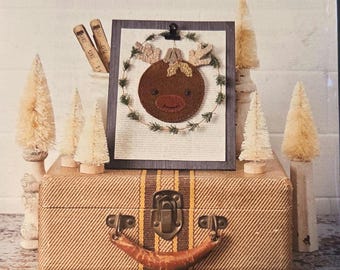 Buttermilk Basin Jolly Reindeer Ornament Wool Felt Applique Kit FREE SHIPPING. New Condition.