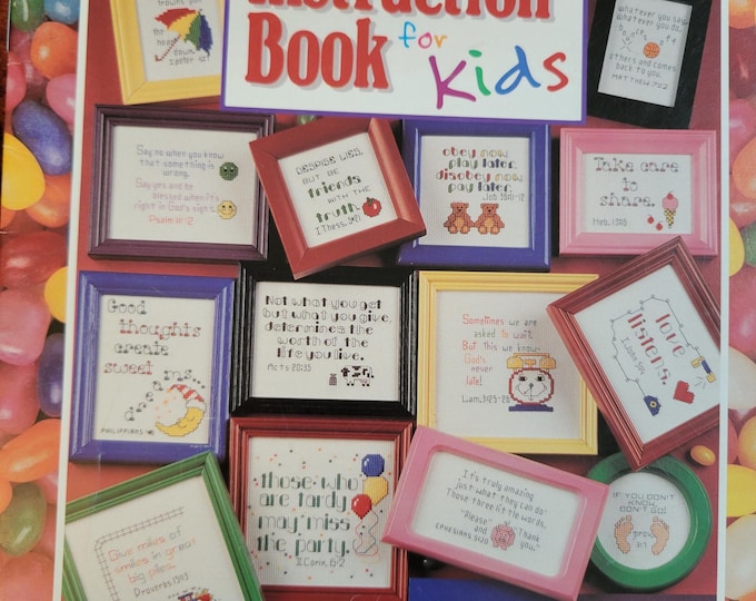 Leisure Arts God's Little Instruction Book for Kids Cross Stitch Pattern. Free SHIPPING. Older Used Condition. Pattern looks trimmed butgood