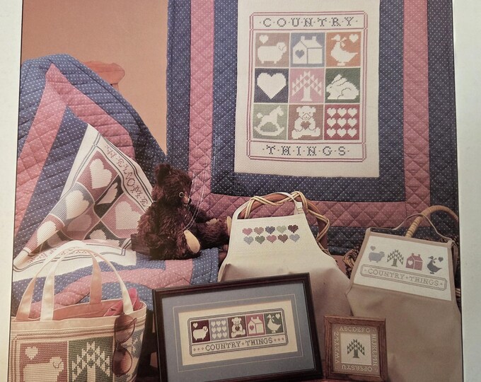 Jean Farish Country Things Cross Stitch Pattern. FREE SHIPPING. Preowned Used Older Condition.