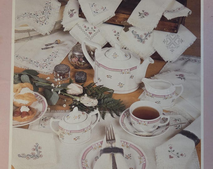 Sue Hillis Teatime Elegance Cross Stitch Pattern - FREE SHIPPING. Preowned Used Older Condition.