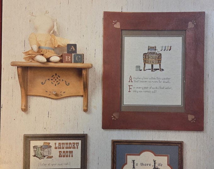 Laundry Room Cross Stitch Pattern. FREE SHIPPING. Used Condition.