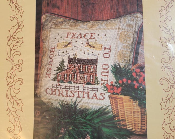 Homespun Elegance Peace To Our Christmas House Cross Stitch Pattern. Free Shipping. Used Condition.