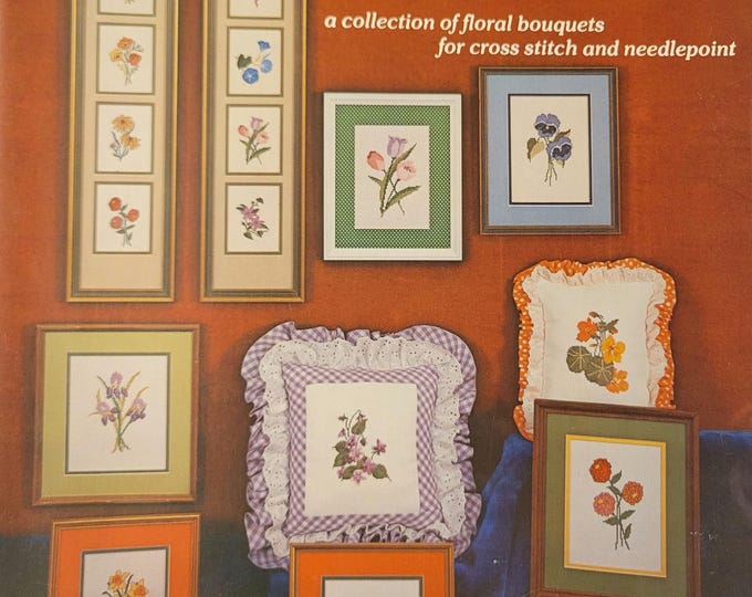 Mini Bouquets a collection of floral bouquets for cross stitch and needlepoint Pattern - FREE SHIPPING