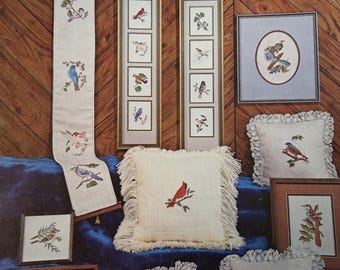 Feathered Friends Cross Stitch Pattern. FREE SHIPPING. Preowned Older Used Condition.