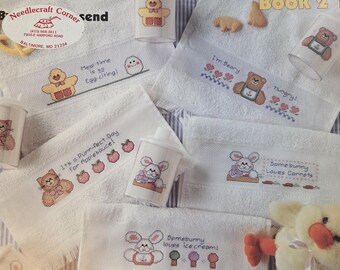 Leisure Arts Bibs and Sips Book 2 Cross Stitch Pattern. Free SHIPPING. Older Used Condition.