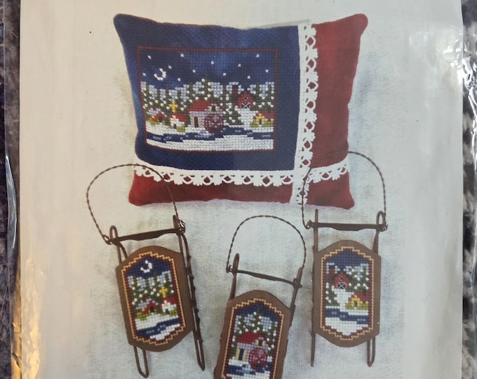 Foxwood Crossings Small Sleds Mini Village Cross Stitch Pattern. Good Condition. Free Shipping.