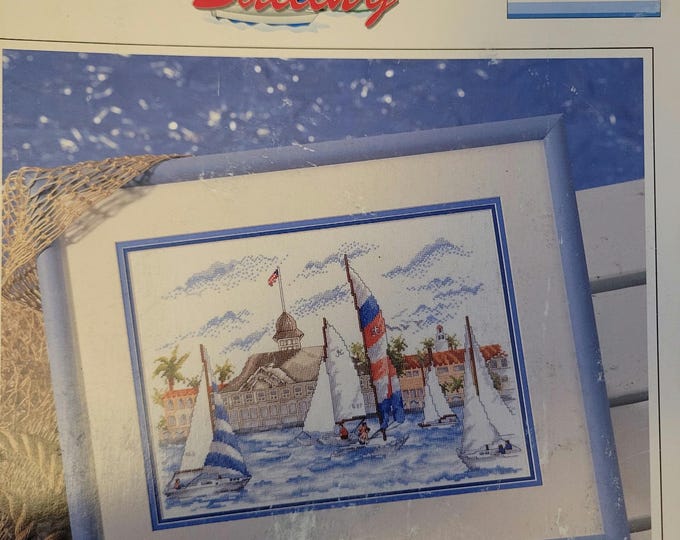 Sunset Sailing Cross Stitch Pattern. FREE SHIPPING.