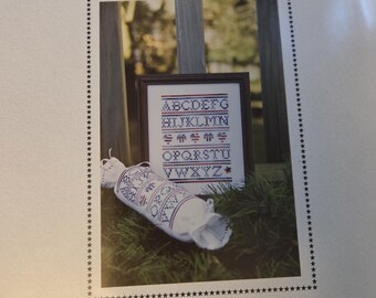 Sekas Red White & Blue Needleroll and Mini Sampler Cross Stitch Pattern. FREE SHIPPING. Used Condition.