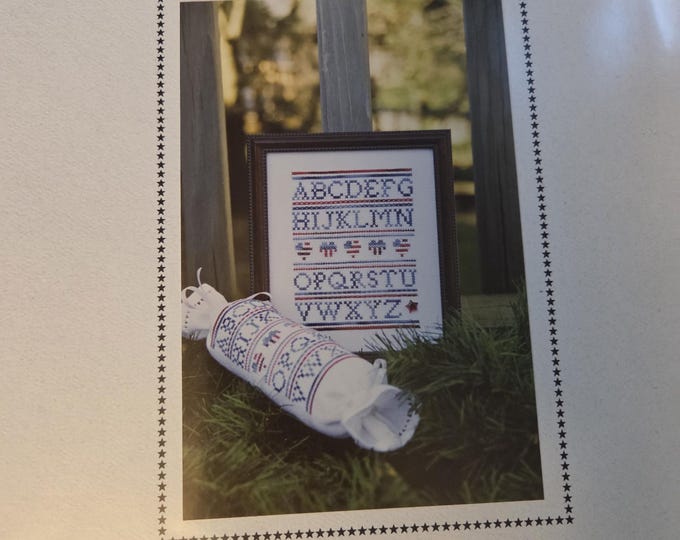 Sekas Red White & Blue Needleroll and Mini Sampler Cross Stitch Pattern. FREE SHIPPING. Used Condition.