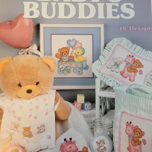 Leisure Arts Baby Buddies Cross Stitch Pattern. Free SHIPPING. Older Used Condition.