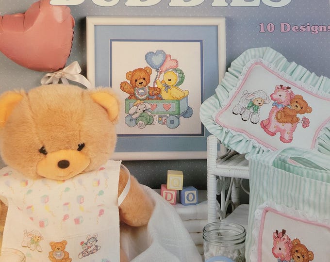 Leisure Arts Baby Buddies Cross Stitch Pattern. Free SHIPPING. Older Used Condition.