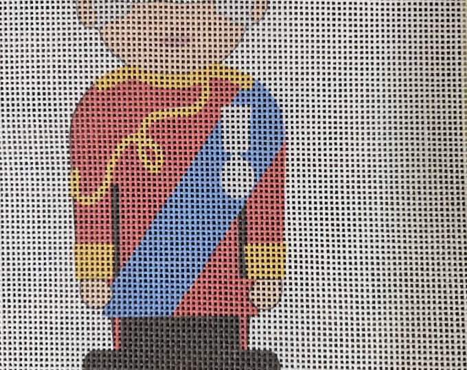 IN STOCK His Majesty Needlepoint Canvas 5"x3"  finished size #18 mesh. Free Shipping. Unfinished canvas. Moore Stitching Design